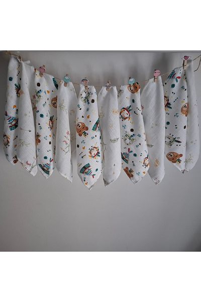 Derycollection 10 Pieces 25X25 Muslin Baby Mouth Diapers - Oeko-Tex Certified