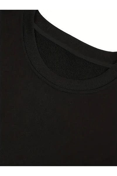 Elfa Tekstil Φούτερ Unisex Μαύρο HEART PRINTED Crew Neck