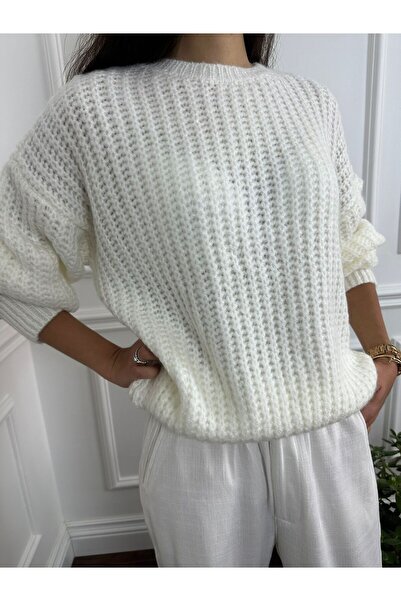 Beltane Delikli Oversize Triko Kazak