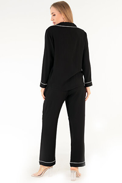 Doremi Μακρυμάνικο μαύρο γυναικείο σετ πιτζάμες