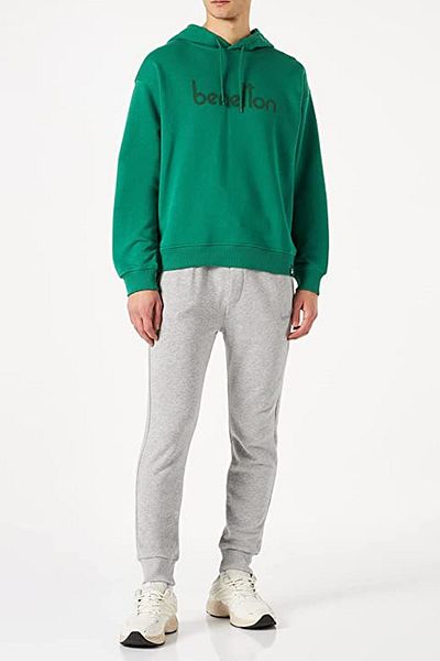 Benetton Ανδρικό φούτερ με κουκούλα με φερμουάρ