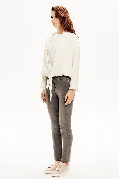 Naramaxx Lace-Up Draped Short Jacket