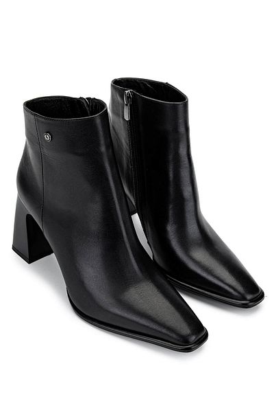 Tamer Tanca Women's Genuine Leather Black Leather Heeled Boots