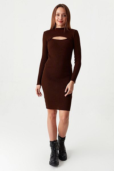 Select Moda Women's Cut Out Detailed Knitwear Dress