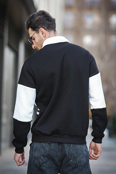 Oksit Ανδρικό φούτερ με λαιμόκοψη με λαιμόκοψη με τρία νήματα με τύπωμα Real Side