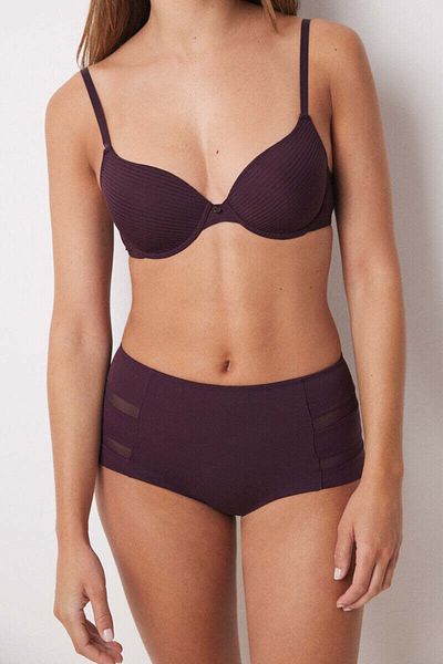 Women'secret Classic burgundy microfibre high briefs