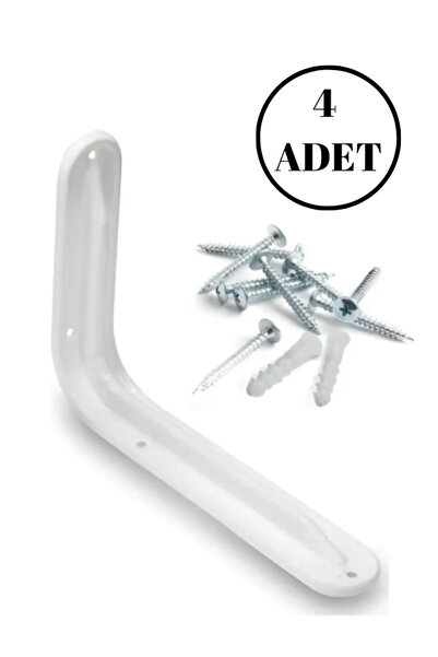 RafBurada 4 Adet Raf Altı Ayağı L Konsol Tüm Boyutlar - Raf Altı Kol 10x13 cm