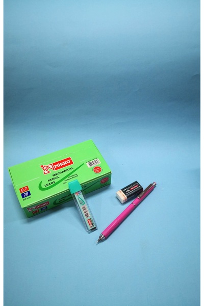 Orhun Kırtasiye Pembe Uçlu Kalem Double Nib 538 0.7mm Siyah Uç Beyaz Silgi