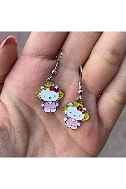Karakedi Hello Kitty Earrings with Fedora Hat