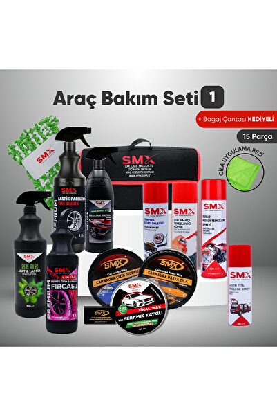 SMX Araç Bakım Seti 1 + Hediye Bagaj Çantası