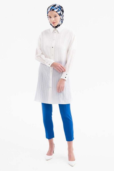 Tuğba Pantaloni Saks Basic cu talie înaltă