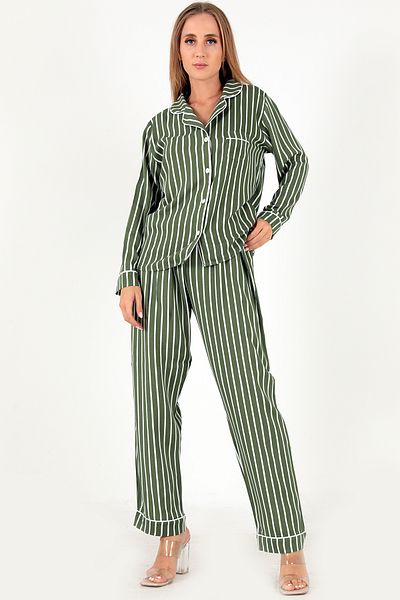 Doremi Σετ γυναικεία πιτζάμες Stripes μακρυμάνικη