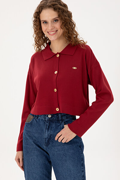 U.S. Polo Assn. Kadın Vişne Triko Hırka 50297152-VR223