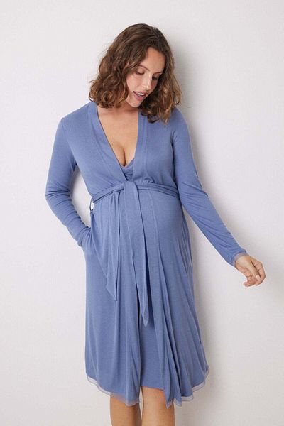 Women'secret Blue viscose midi maternity robe