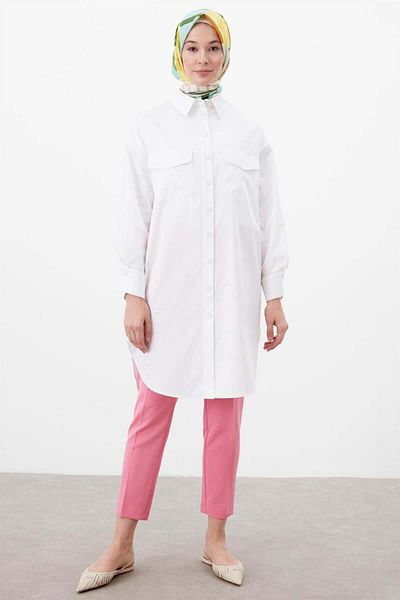 Tuğba High Waist Basic Pants - Pink