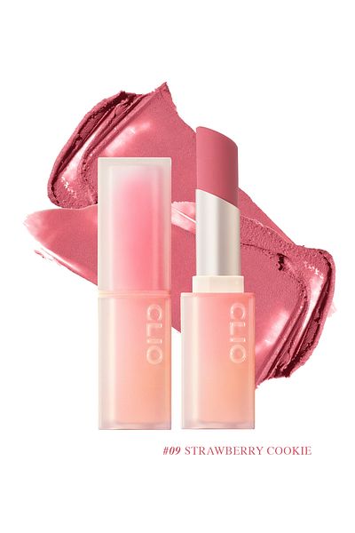 CLIO Lipstick with Soft Texture, Light Matte Appearance Clio Chiffon Mood Lip (09 Strawberry Cookie)