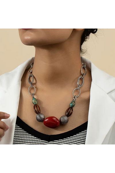Store Vintage Style Colorful Beads Design Necklace