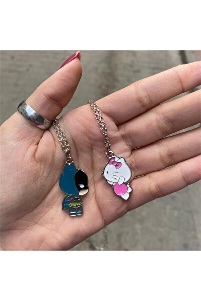 Karakedi Batman & Hello Kitty Çift Kolye