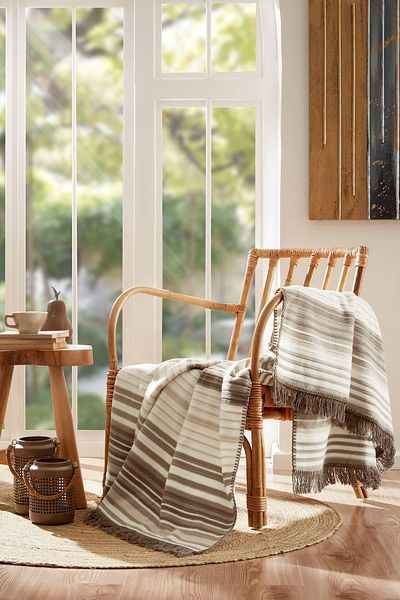 FLORETTA Striped Cotton Blanket 130X170 cm