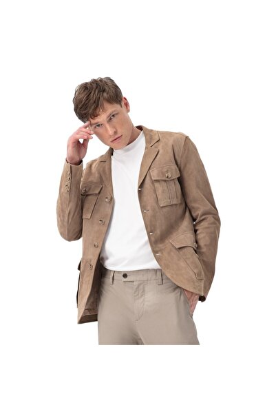 Desa Antonin Kahve Erkek Süet Deri Safari Ceket