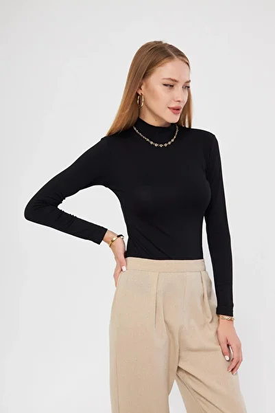 Irmak Kerekli Long Sleeve Viscose Lycra Turtleneck Body - 123