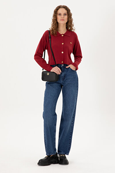 U.S. Polo Assn. Kadın Vişne Triko Hırka 50297152-VR223