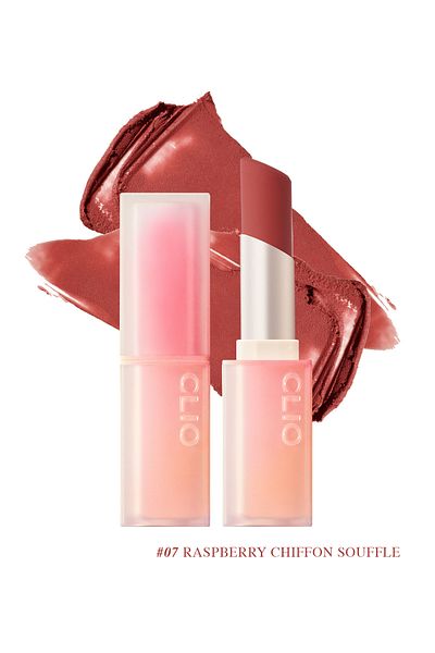CLIO Lipstick with Soft Texture, Light Matte Appearance Clio Chiffon Mood Lip (07 Raspberry Chiffon Souffle)