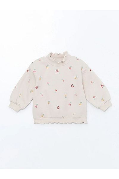 LC Waikiki Lcw Baby Floral Print Sweatshirt and Sweatpants for Girl - Set of 2
