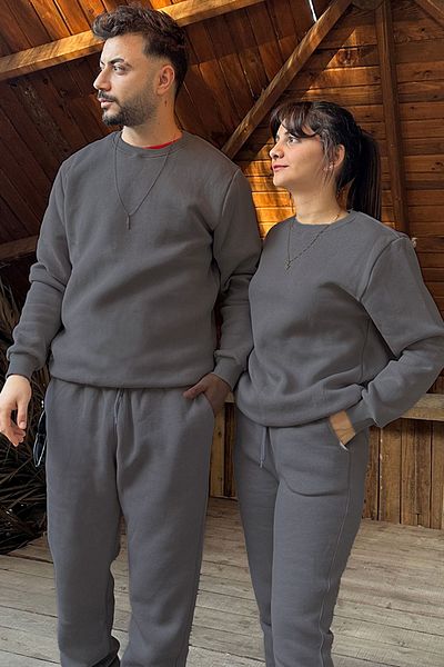 OXVİN Σετ φόρμας Crew Neck Cotton Soft Puff Oversize - Τρεις κλωστές (ΜΟΝΟ ΣΕΤ)