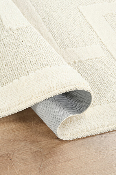 Konfor Halı Long-Lasting Soft Bath Mat with Natural Non-Slip Base - Water Absorbent and Washable 60X100