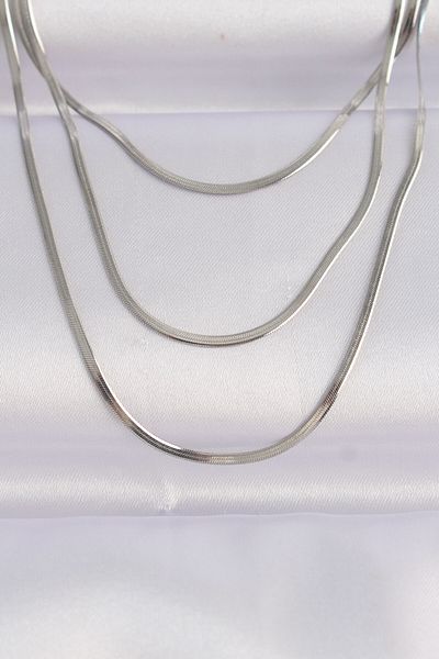 Skygo 316L Silver Color Multiple Necklace with Italian Chain - TJ-BKO8640