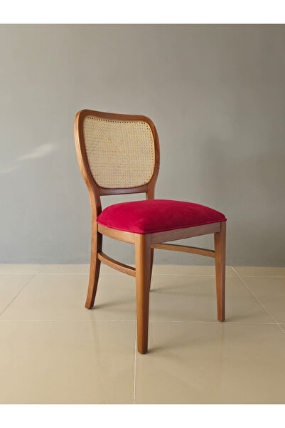 KleinHaus Furniture Malmö Ahşap Yemek Odası Sandalyesi, Doğal Hazeran Sırtlı,...