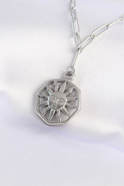 Skygo 316L Steel Chain Silver Color Sun Necklace - Tj-Bko8645