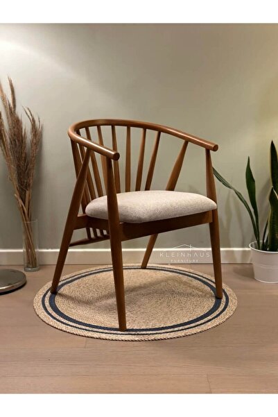 KleinHaus Furniture Oslo Ahşap Yemek Odası Sandalyesi, Modern Tasarım, Masif Gürgen, Dayanıklı Tasarım