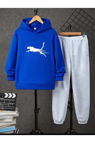 DOCE ELEGANTE طقم بدلة رياضية للأطفال بطبعة الفهد