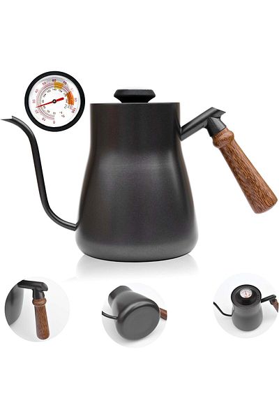 MIBRU Coffee drip pot wood hand and thermometer 850ml