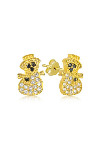 Skygo Silver Gold Snowman Women's Earrings