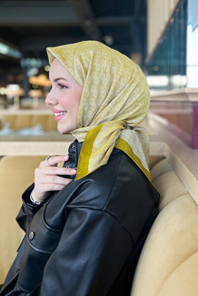 Aker Jakarlı Eşarp - Monogram Desen - BF6060950-961 - Yağ Yeşili