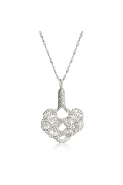 Skygo Kazaziye Knitted Patterned Silver Women's Necklace