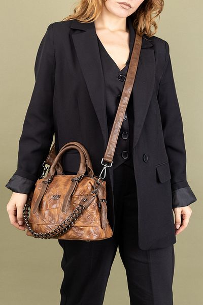 Getcho Malawi Vintage Women's Coffee Shoulder Bag Crossbody Bag Chain Strap Daily Use Leather Texture