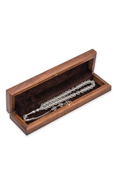Skygo Wooden Rosary Box - Silver Flower Pattern