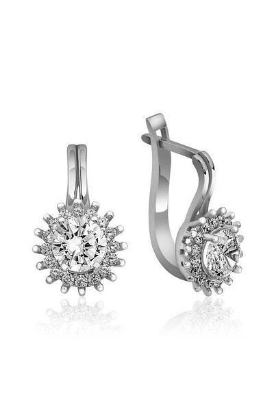 Skygo Silver Crab Round Cut Earrings