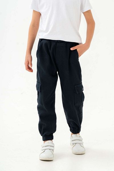 DAZZLEDKİDS Cargo Boys' Trousers with Elastic Waist and Leg Pockets