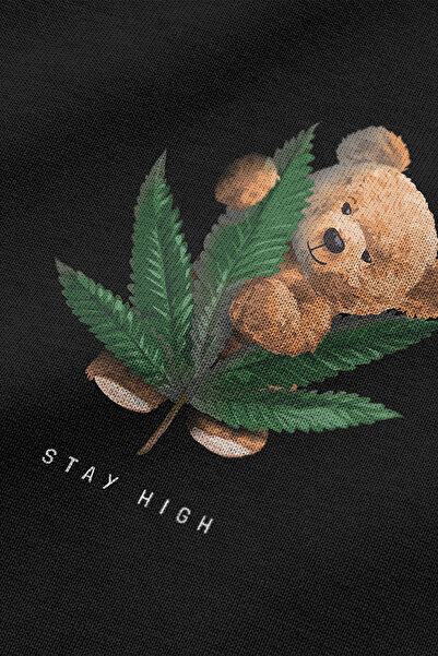 Overoz Футболка з принтом Teddy Bear Stay High Напівприталена футболка 1069