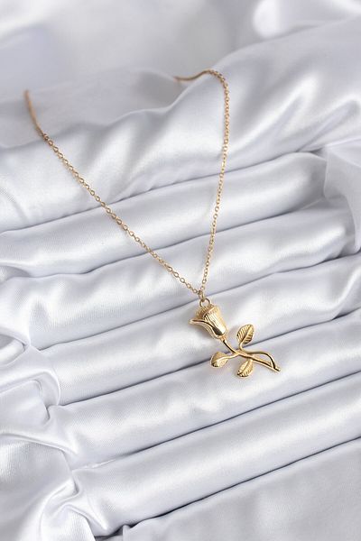 Skygo 316L Steel Gold Color Rose Model Women's Necklace - TJ-BKO8130