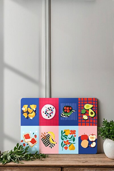 Ortakçı Design Modern Karma Desenli | Temperli Cam Kesme Tahtası - Cam Kesme Tablası 25*35 Cm
