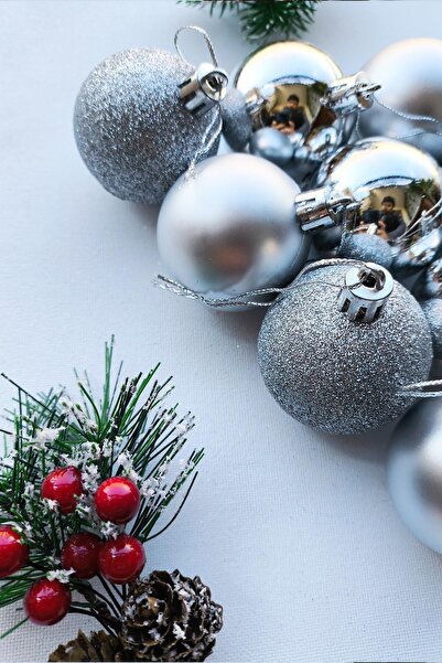 Patladı Gitti Χριστουγεννιάτικο στολίδι σε ασημί χρώμα - 5 εκ. 10 τεμάχια Χριστουγεννιάτικες μπάλες