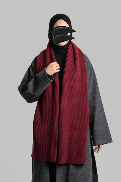 Lemaye Eșarfă simplă împletită – Burgundy - Burgundy