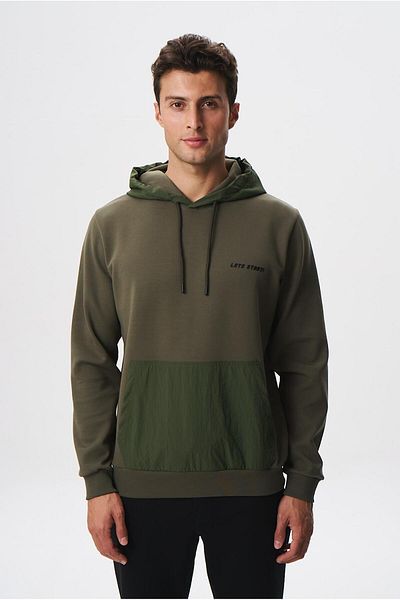 Arma Ανδρικό φούτερ με κουκούλα - Slim Fit, Αδιάβροχο ύφασμα κατάδυσης, Τσέπη καγκουρό - K2825
