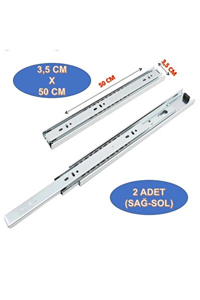 Yahya Teleskobik Ray Seti, Yüksek Kapasiteli, Dayanıklı Çekmece ve Dolap Rayl...